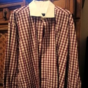 Steven Land Red Checkered Dress Shirt For Men Size 18 $30